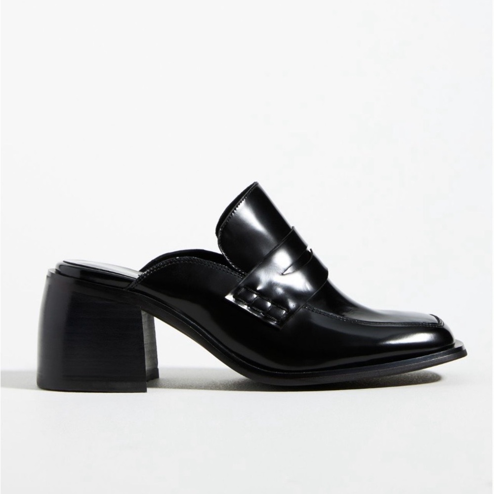 JEFFREY CAMPBELL Ecole Loafer Heel in Black Box size 7